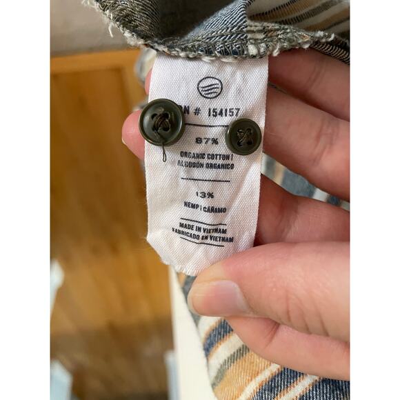 Impact Collection United by Blue Polo Large Mens Button Down Organic Cotton Hemp - Picture 5 of 12